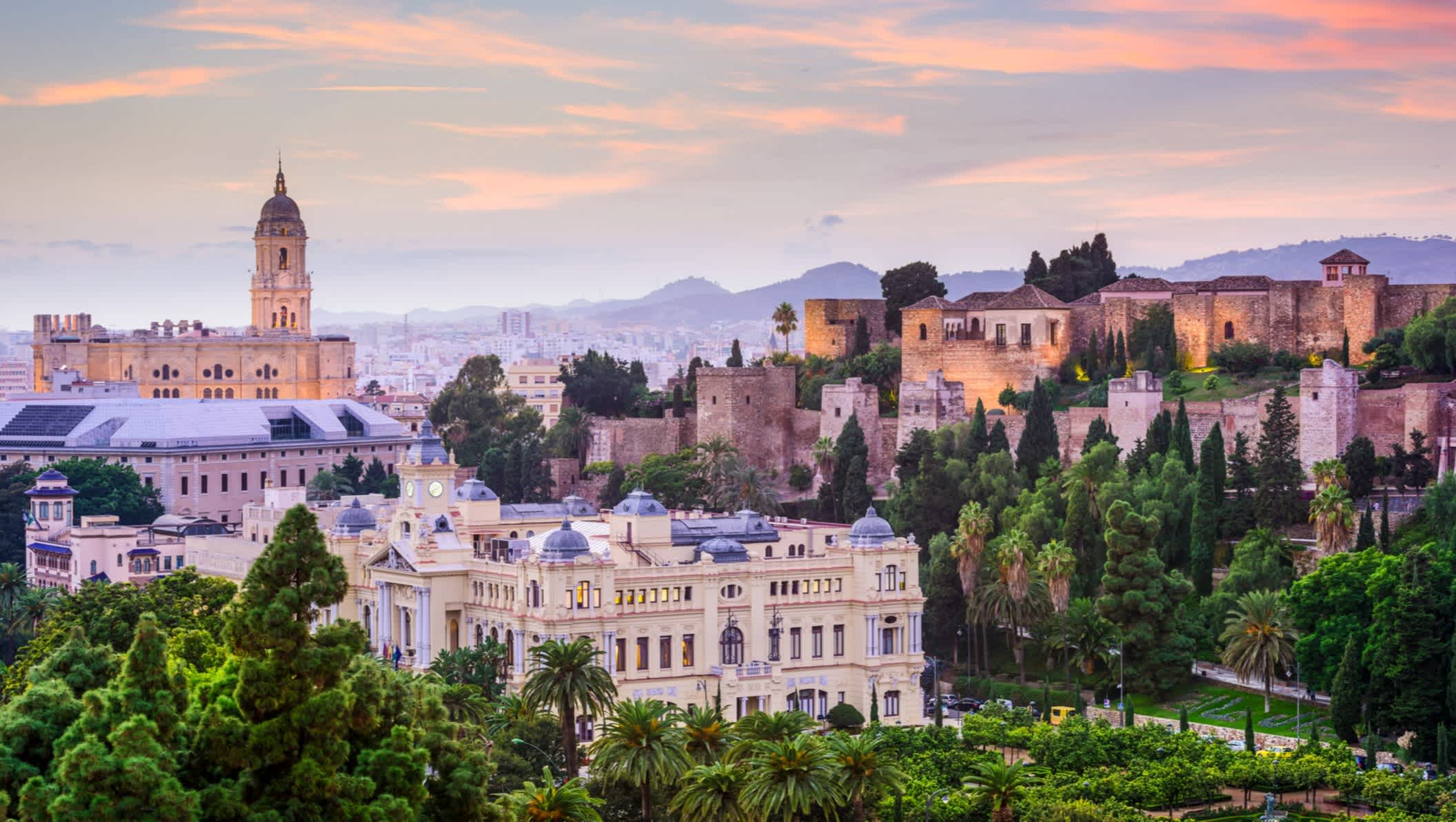 Blick auf den Stadt Málaga in Andalusien, Spanien