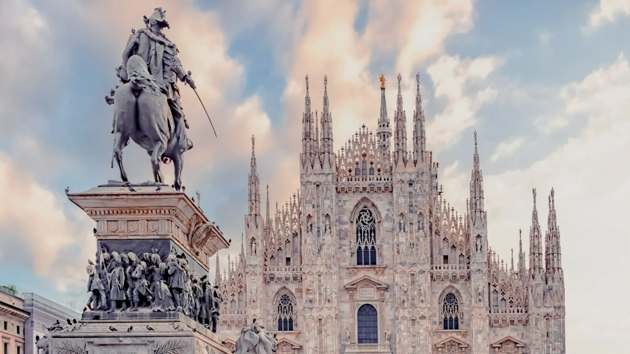 Facade of the Cathedral of Milan, Italy