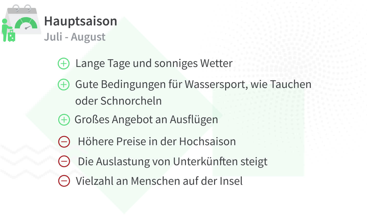 Vorteile und Nachteile von Reisen nach Korfu in der Hauptsaison.