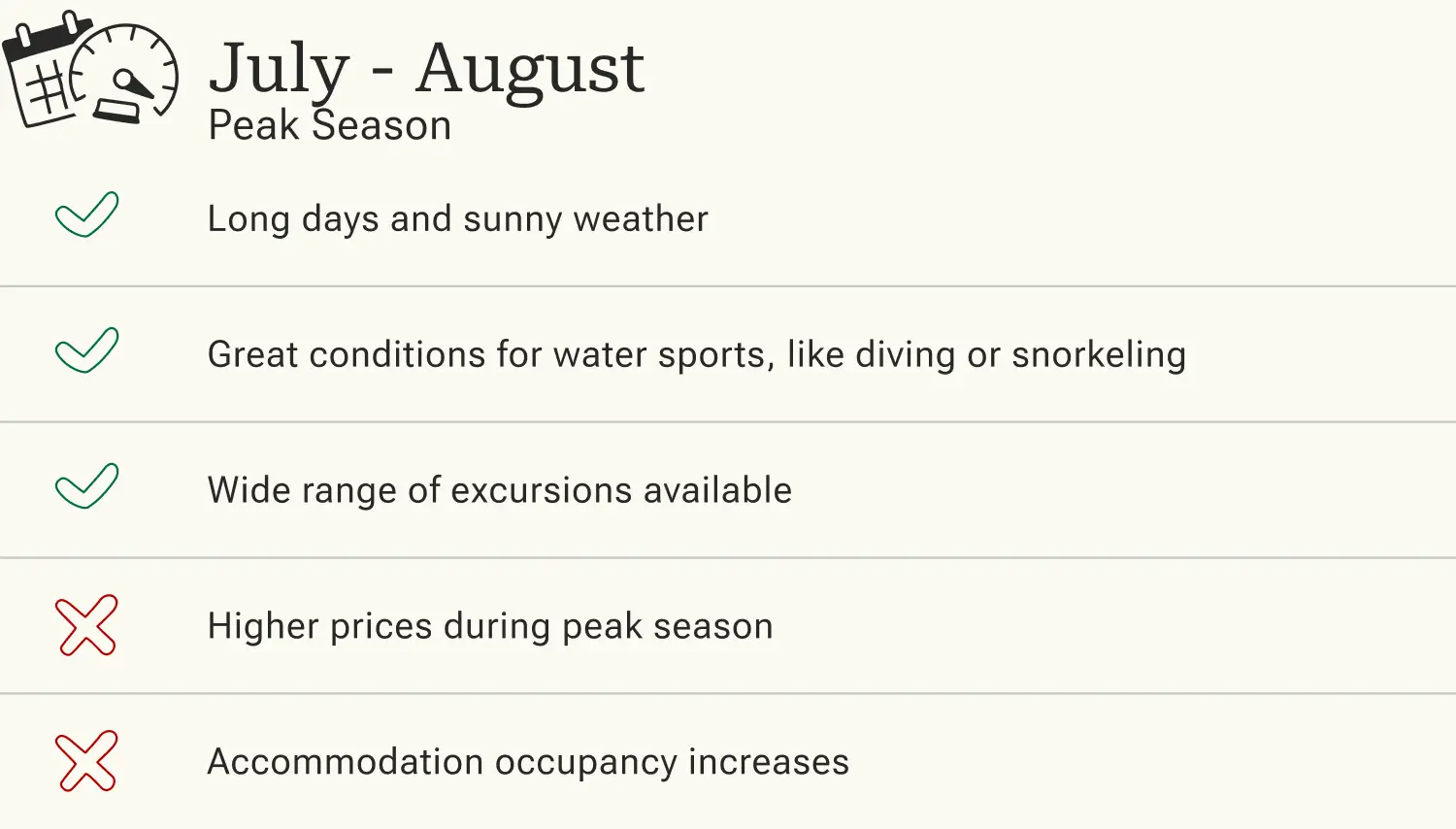 Advantages and disadvantages of traveling to Corfu in high season.