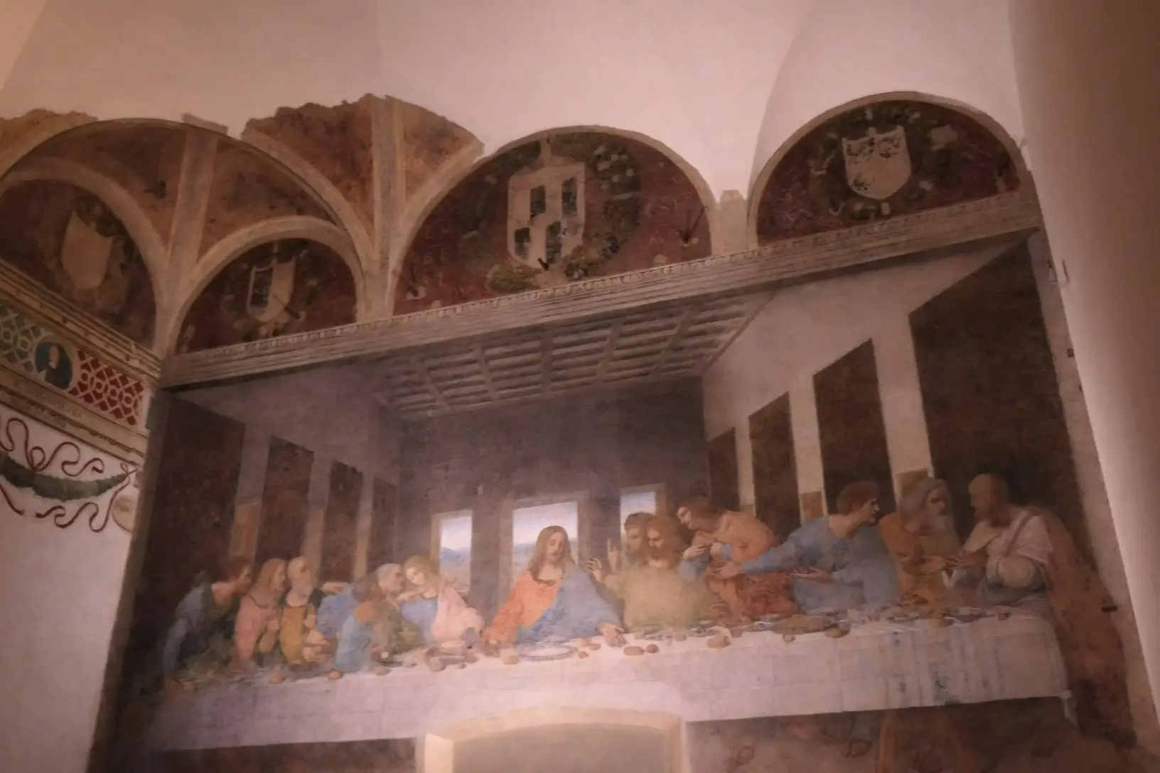 Photo du tableau La Cène, à l'intérieur d'un ancien couvent, Milan, Italie.