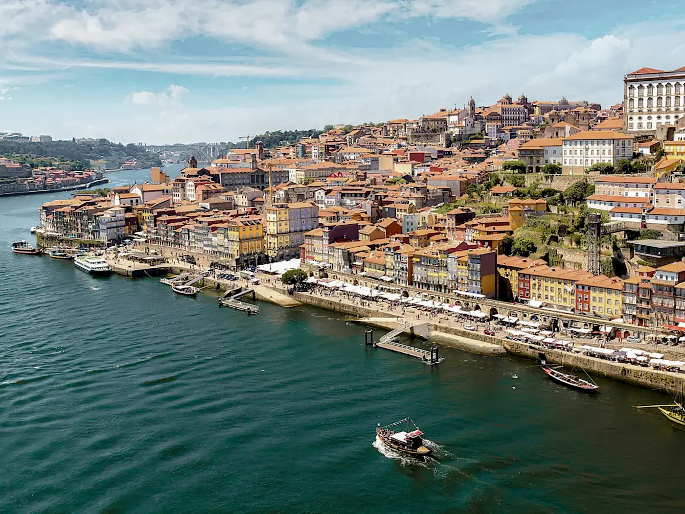 Portugal, Porto Picturesque old town with colorful houses along the Douro River. Porto, Porto, Portugal.