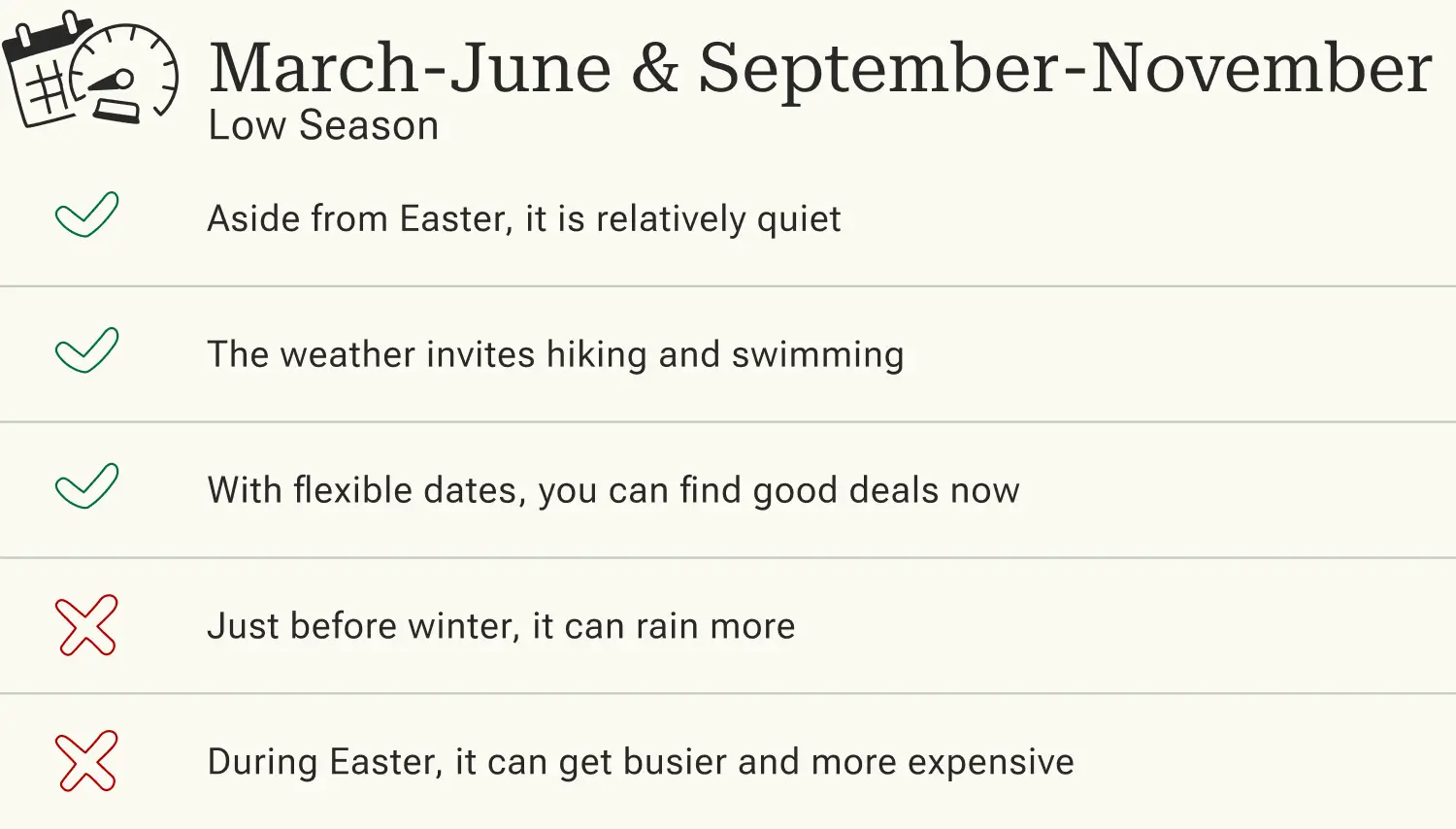 Advantages and disadvantages of traveling to Tenerife in the low season