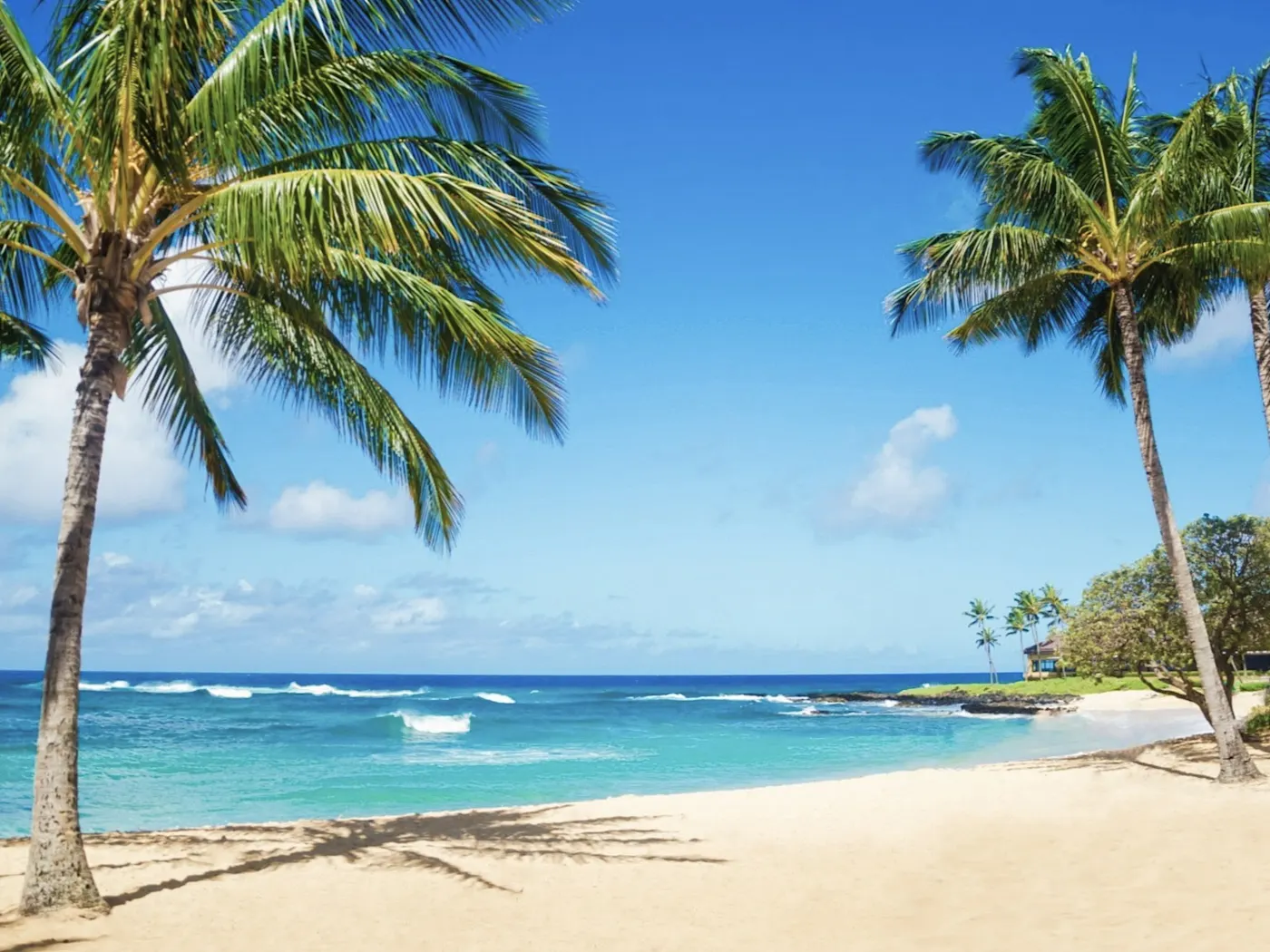 États-Unis Hawaii Poipu Beach Poipu Beach à Kauai, Hawaii, est célèbre pour ses plages de sable doré, ses eaux cristallines et la possibilité d'observer des tortues de mer et des dauphins.