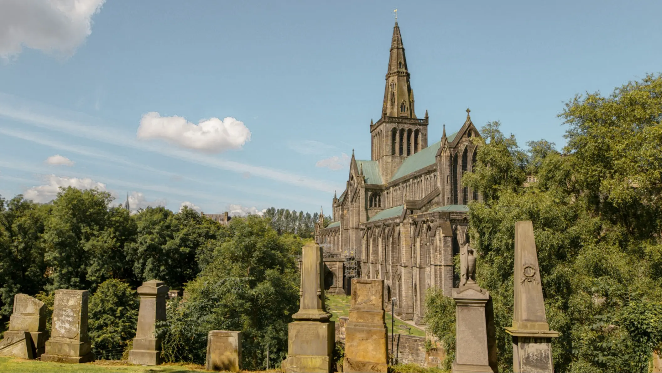 Scotland, Glasgow View of the cathedral and necropolis of Glasgow, Scotland