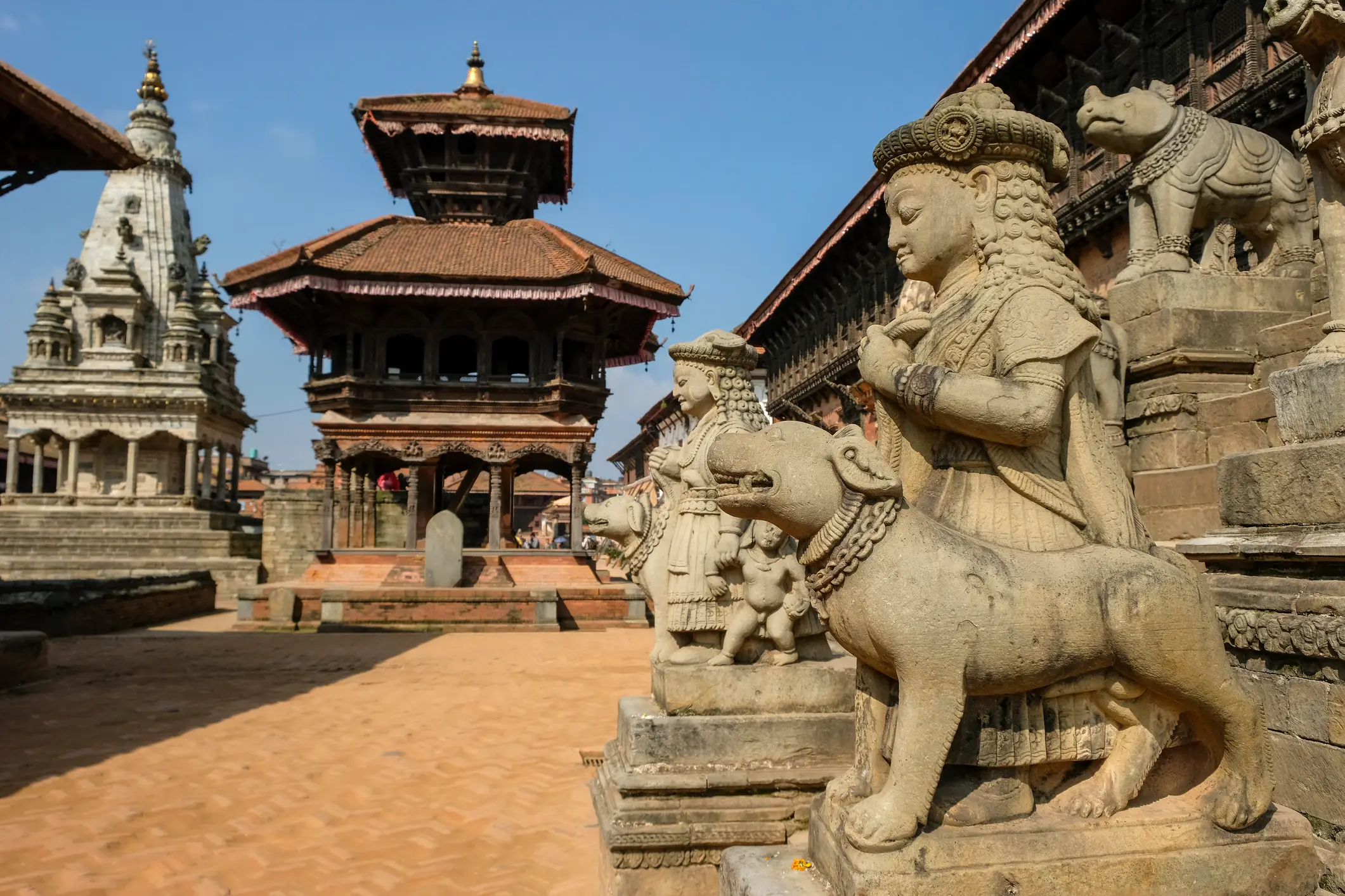 Skulpturen, tempel, Bhaktapur, Nepal Detail der Skulpturen des Siddhi Lakshmi Tempels auf dem Durbar Square in Bhaktapur, Khatmandu Valley in Nepal.