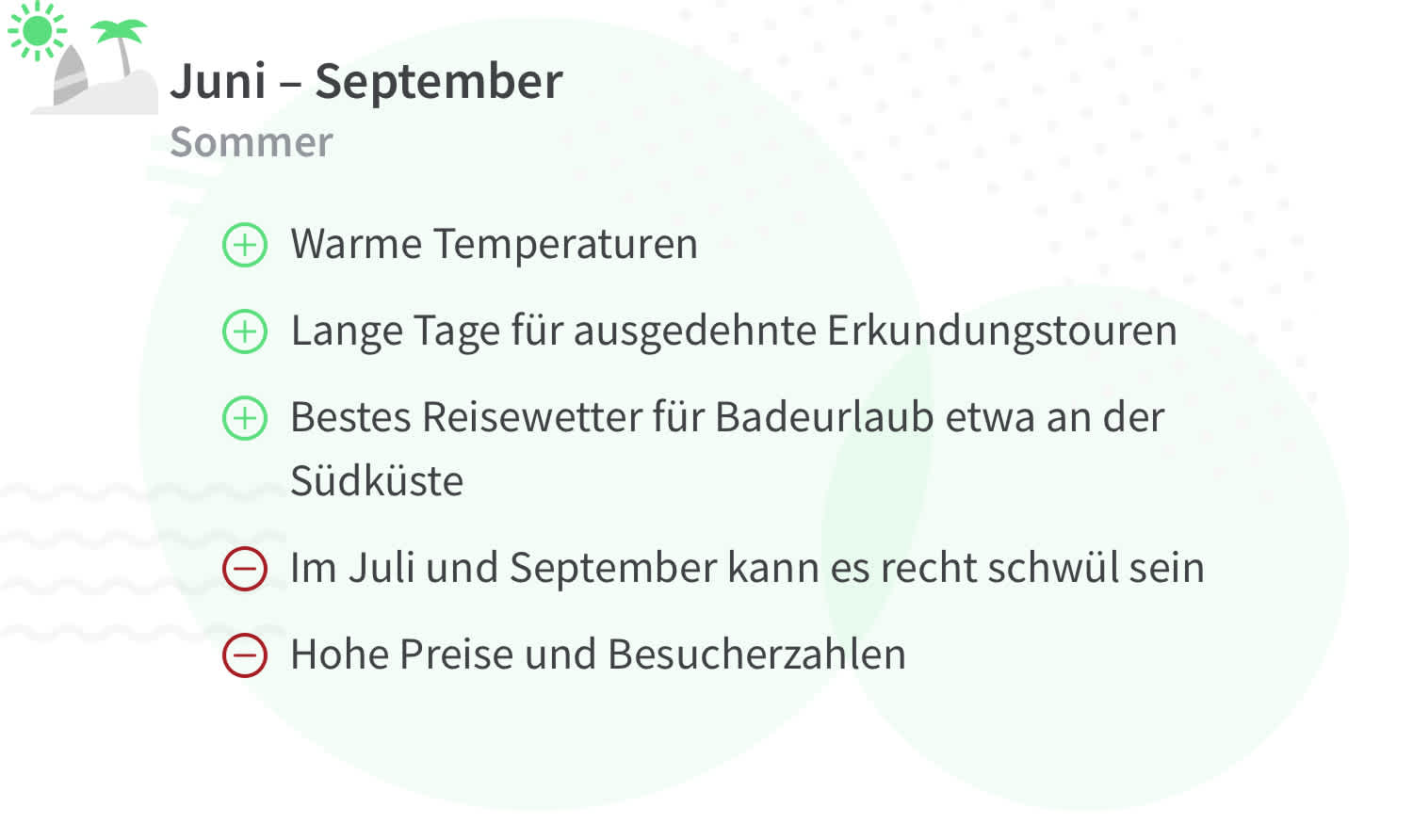 Vor- und Nachteile einer Reise nach England im Sommer (Juni bis September).