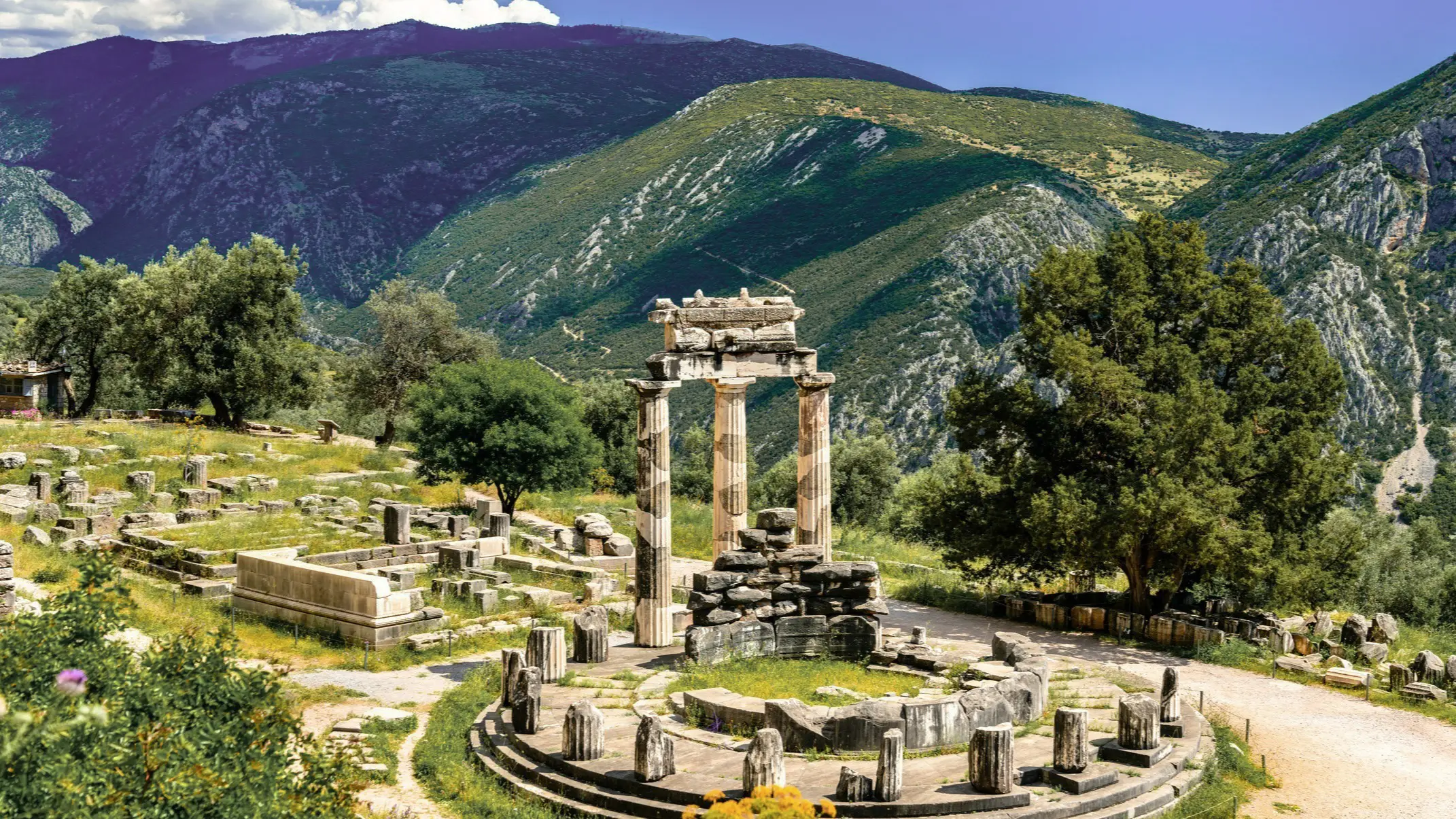 Grèce, Delphes Temple d'Athéna Pronaia à Delphes en Grèce.