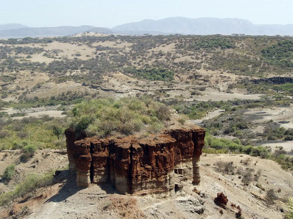 Die Olduvai-Schlucht in Tansania, eine paläoanthropologische Stätte.

