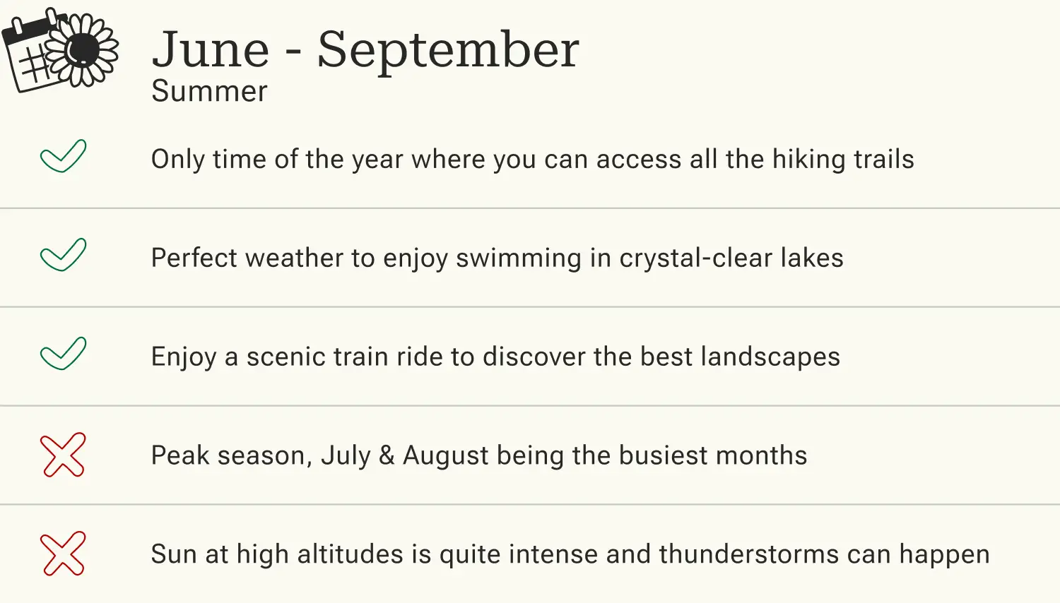 BestTimeToTravel Switzerland Summer