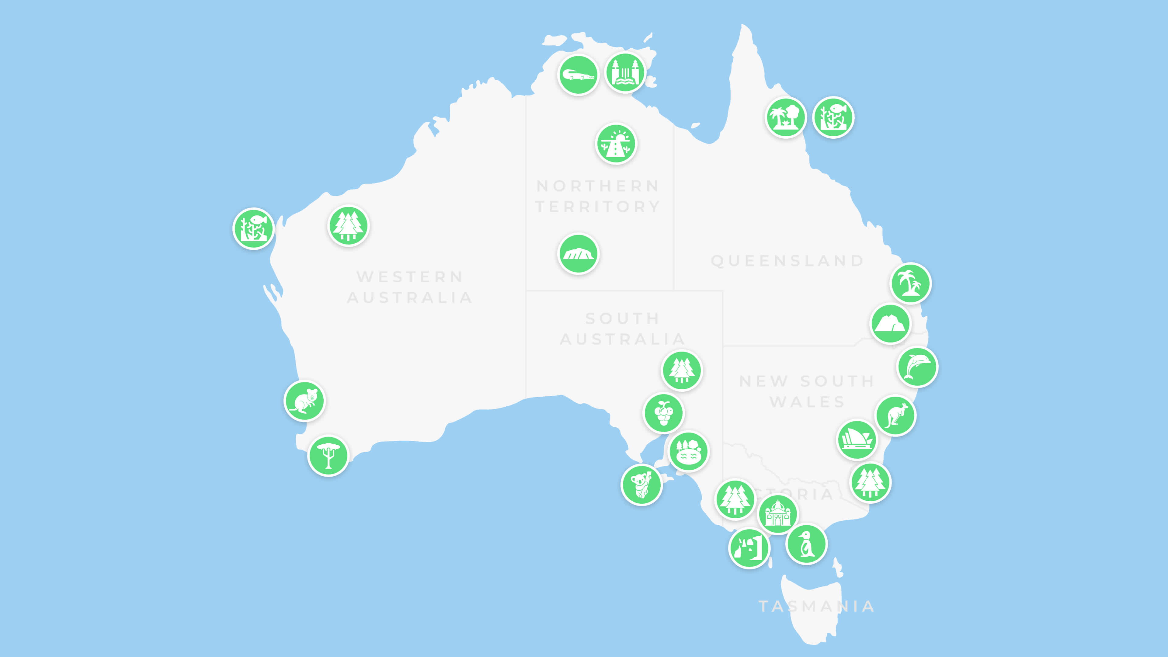 Karte Australien Highlights