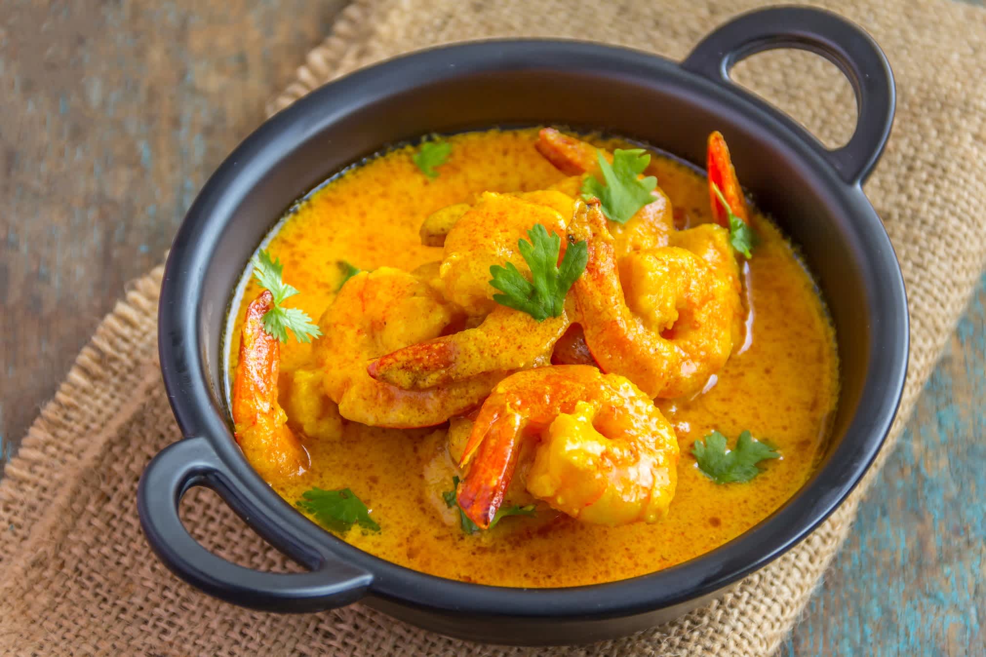 Curry de crevettes crémeux