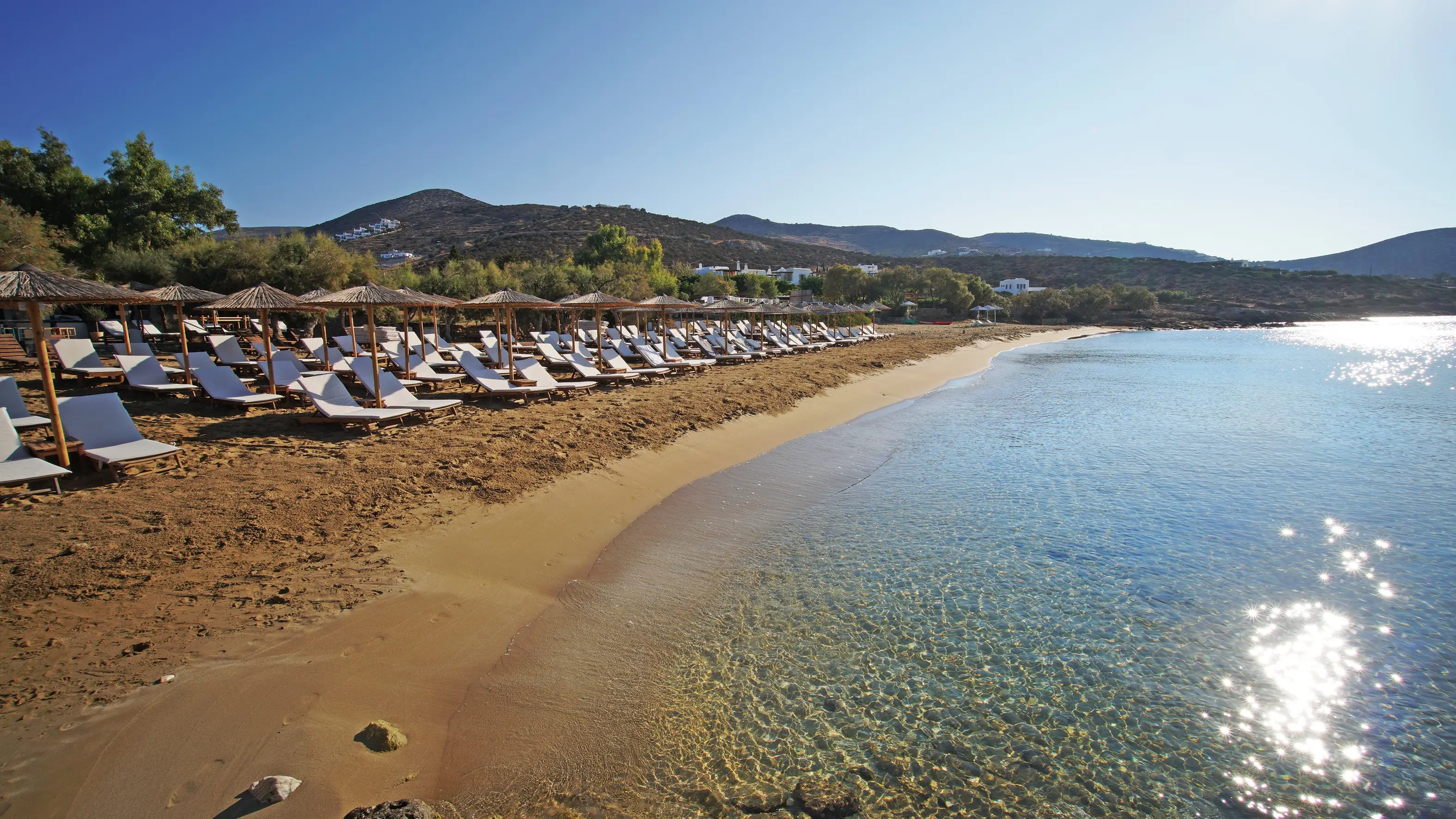 Faragas Beach, Paros, Griechenland Aufnahme des Faragas Beach auf Paros, Griechenland