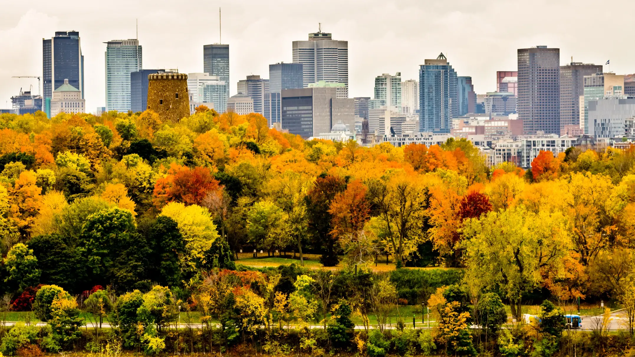 Canada Montreal en automne Vue sur un parc de Montréal aux couleurs de l'automne