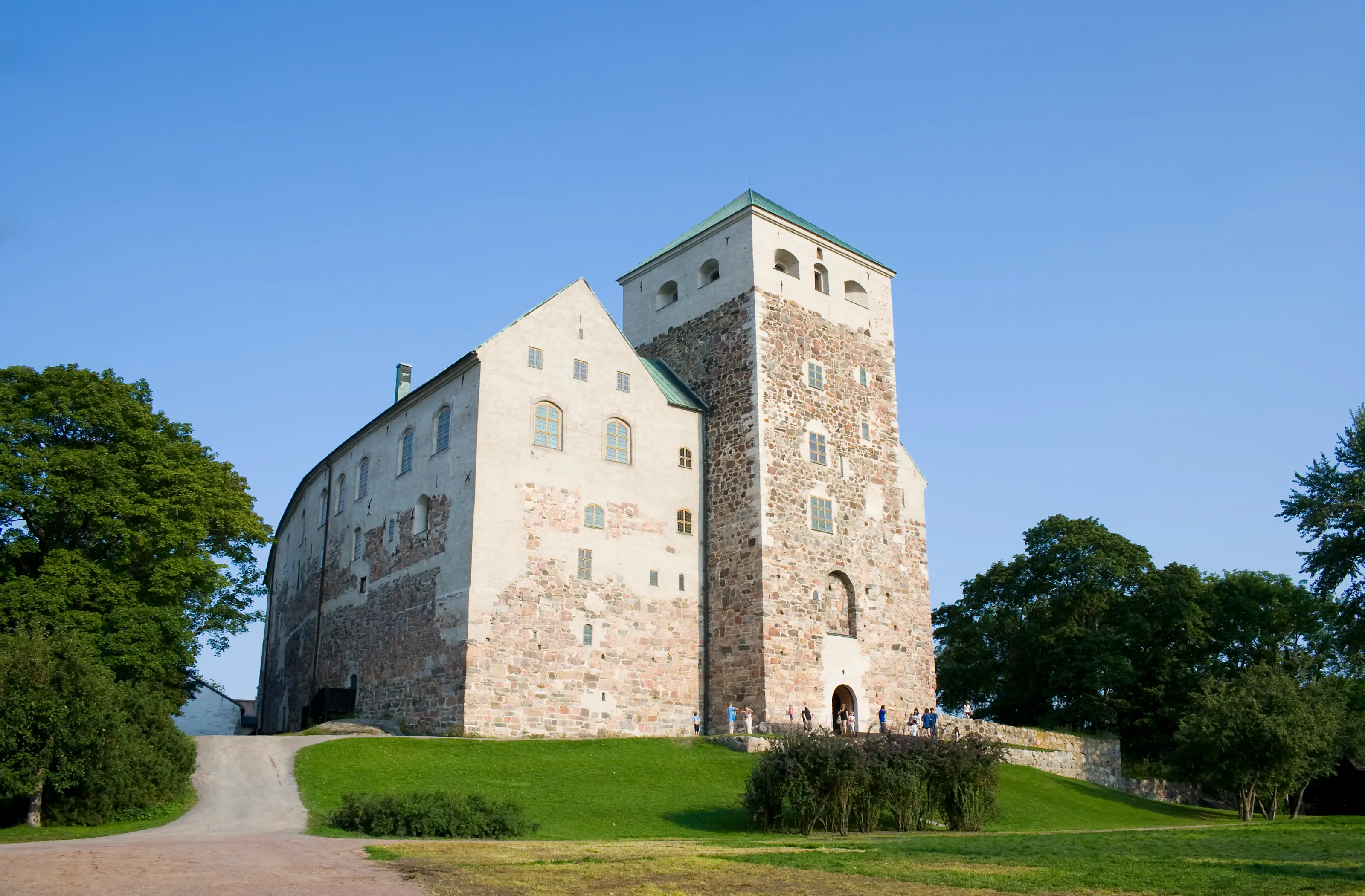 Turku, Schlossgebäude, Alt, Baum, Eingemacht Turku, Schlossgebäude, Alt, Baum, Eingemacht