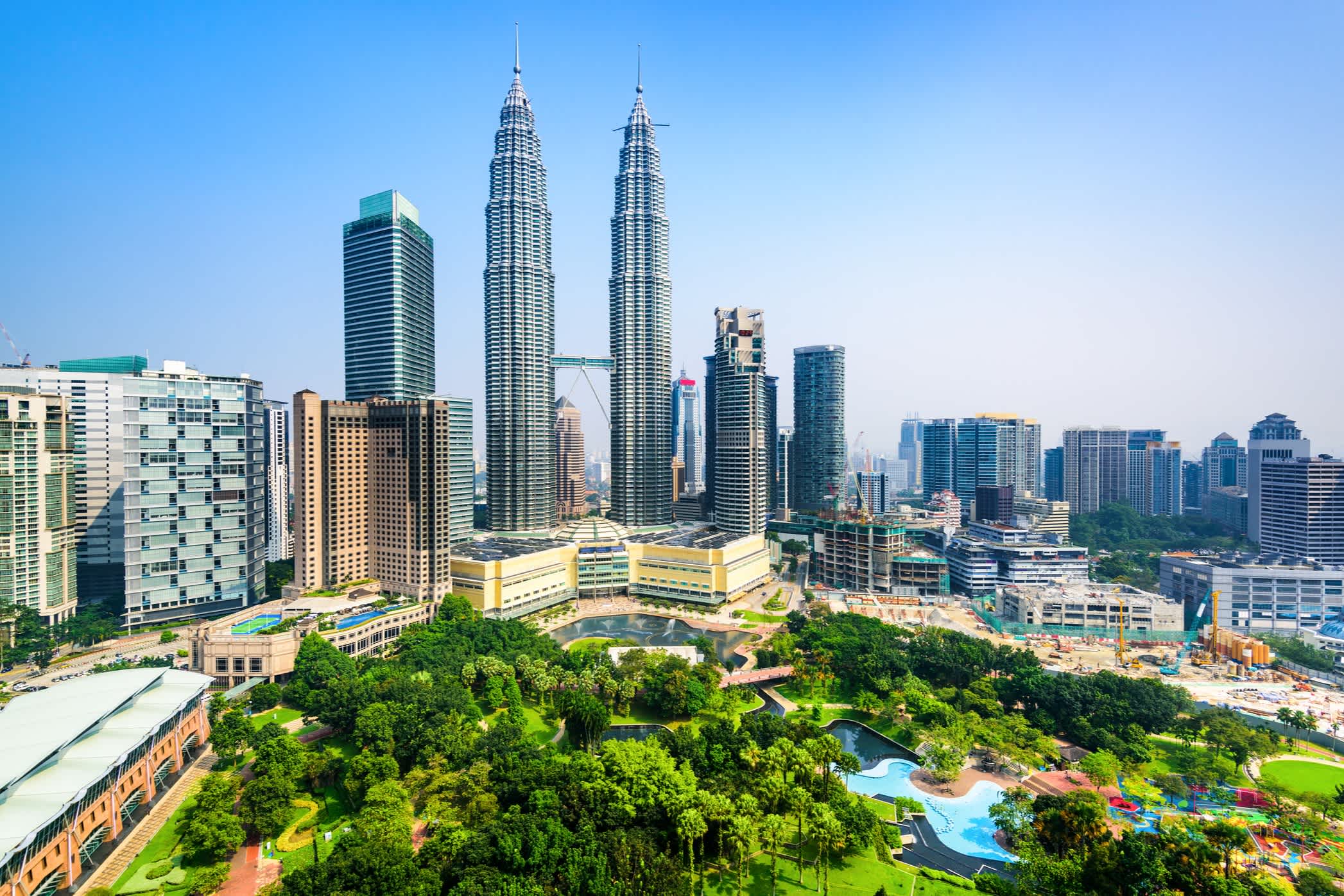 Skyline in Kuala Lumpur mit Wolkenkratzern.