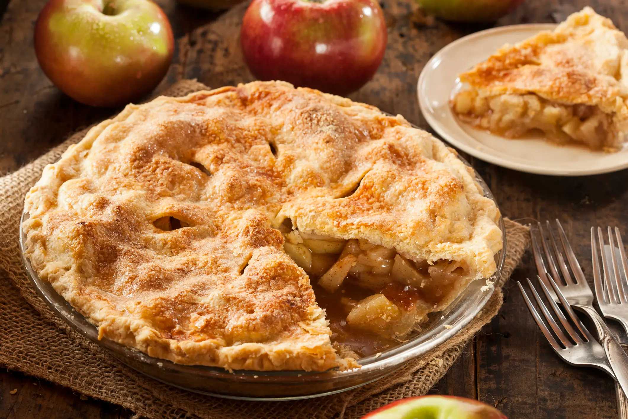 Nationalgerichte, USA, Apfelkuchen Apfelkuchen, typisches Essen für die USA.