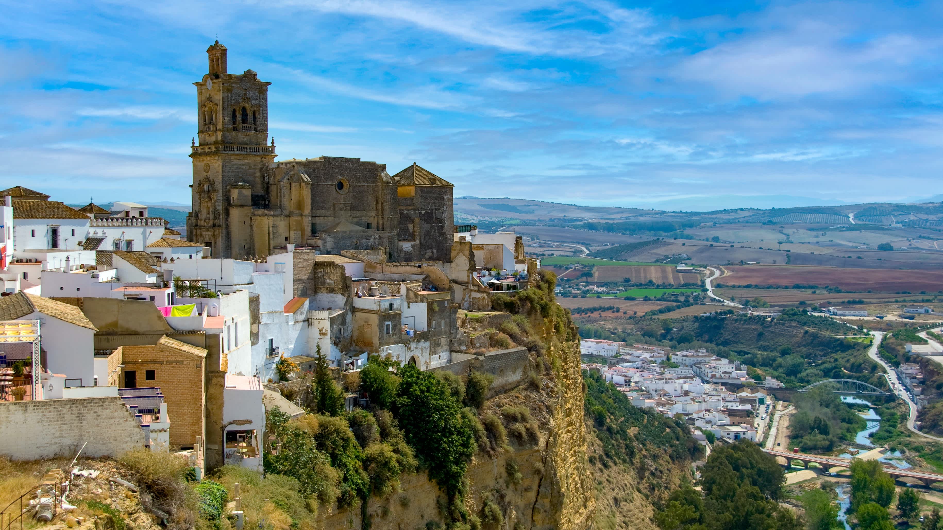 Blick auf den Arcos de la Frontera, Andalusien, Spanien