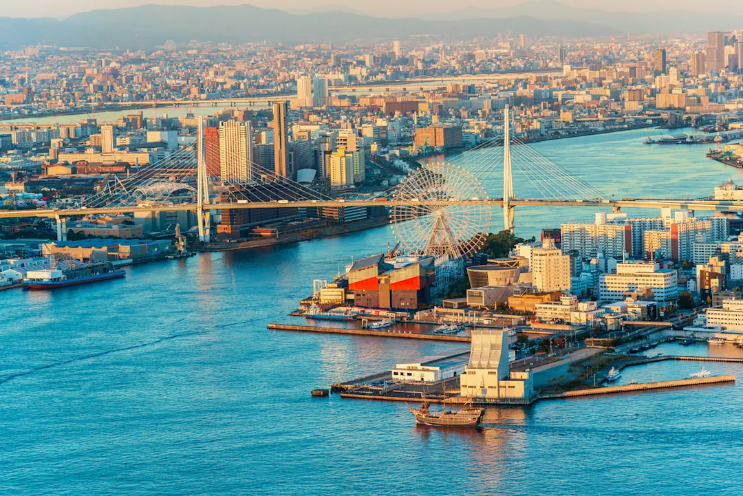 Harbor, Osaka City, Osaka Prefecture, Aerial View, Architecture

