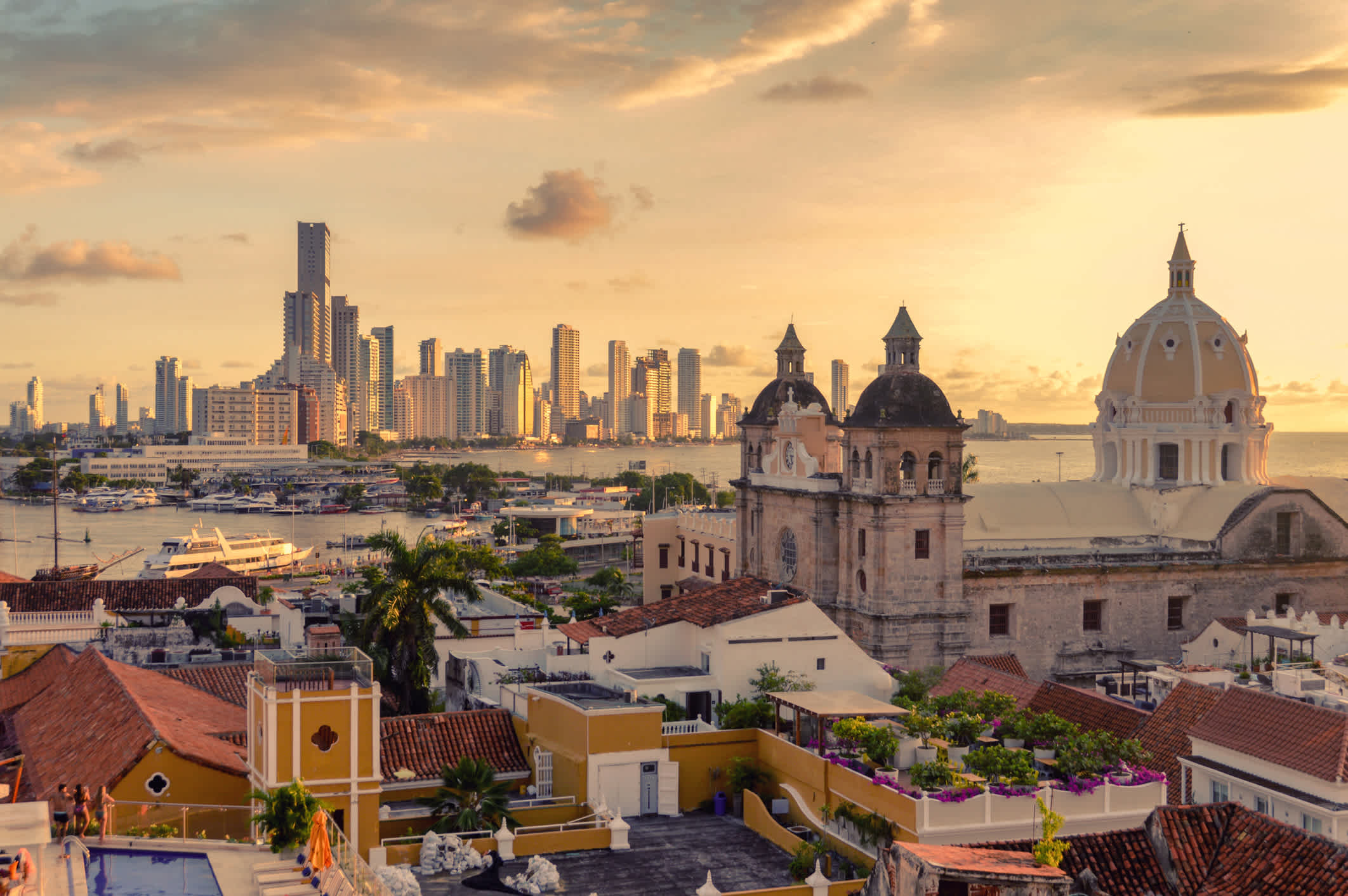 Schöner Sonnenuntergang über Cartagena, Kolumbien
