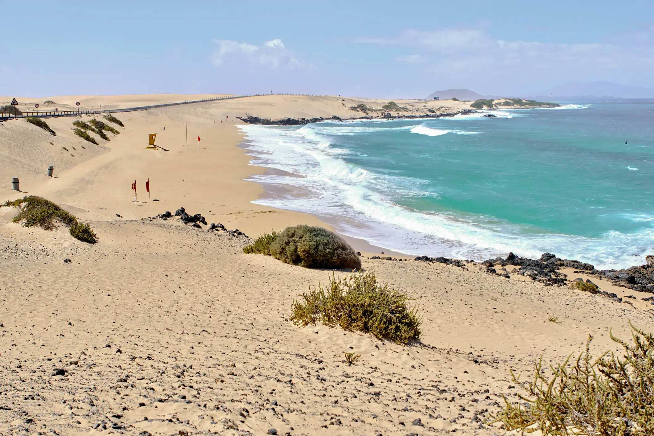 Spanien, Fuerteventura, Corralejo Sanddünen in Corralejo, Fuerteventura, Kanarische Inseln, Spanien.