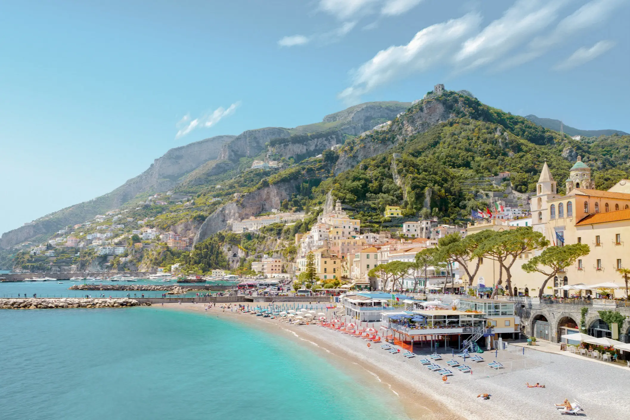 Erstaunliche Aussicht auf Minori an der Amalfiküste, Kampanien, Italien.