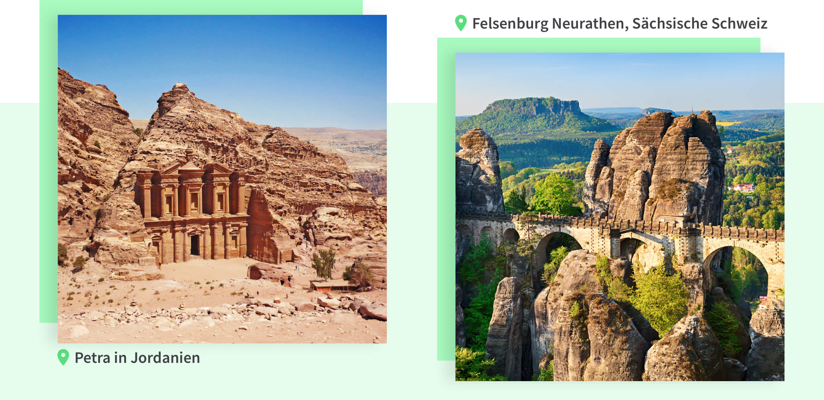 Felsenstadt Petra vs. Felsenburg Neurathen in der Sächsischen Schweiz