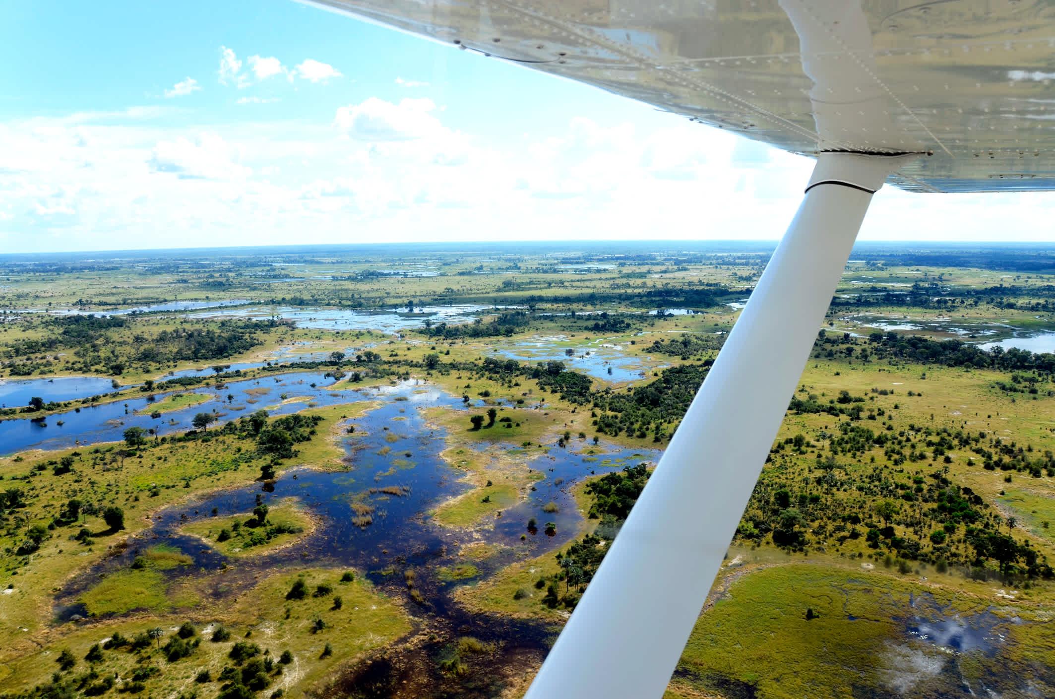 Flugsafari über das Okavango-Delta