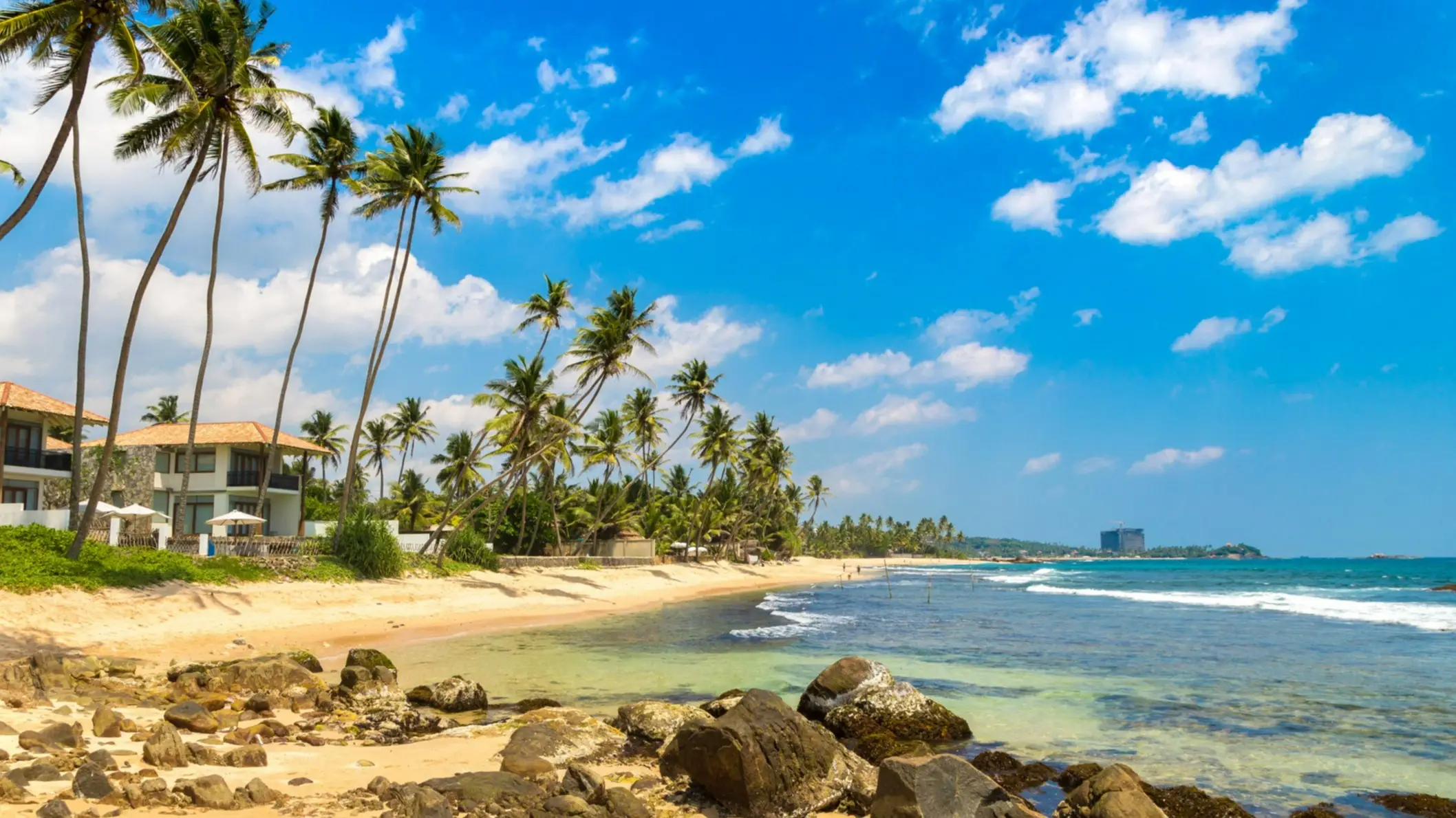 Sri Lanka Dalawella Beach Dalawella Beach an einem sonnigen Tag in Sri Lanka