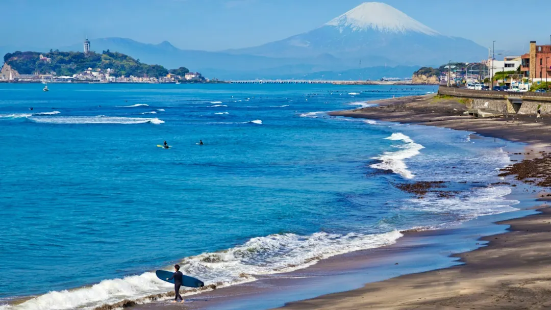 Strand von Kamakura, Kanagawa, Japan