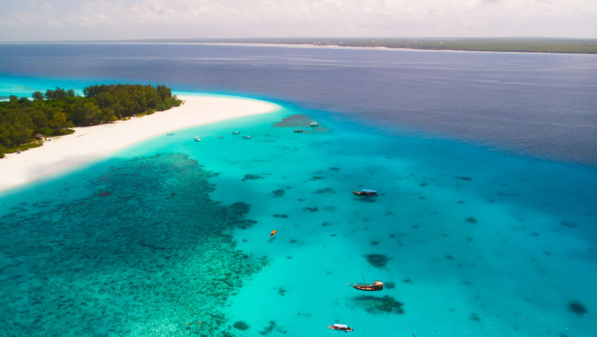 L'atoll de Mnemba sur la côte est de Zanzibar, Tanzanie


