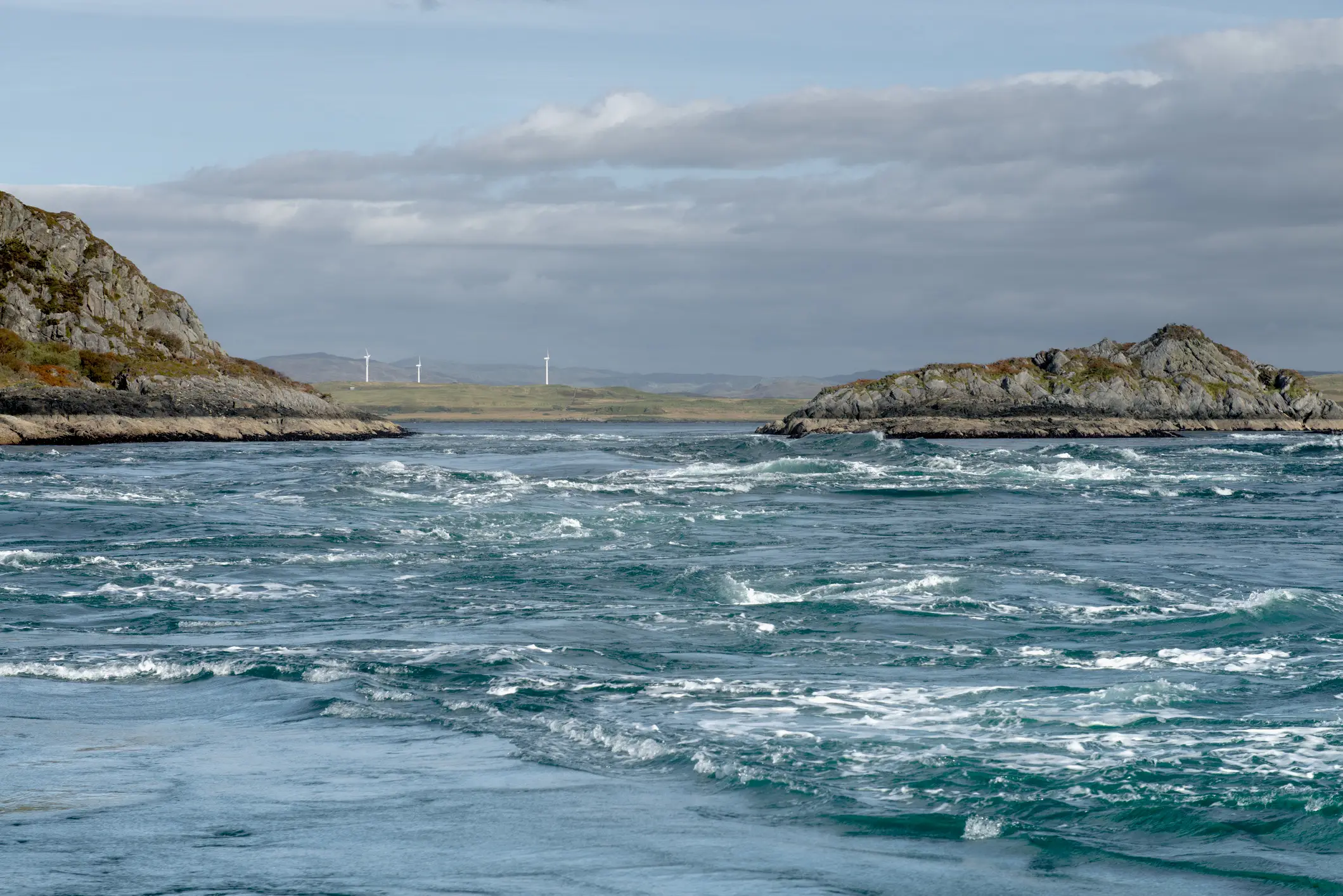 The panorama of the Gulf of Corryvreckan, Scotland.
