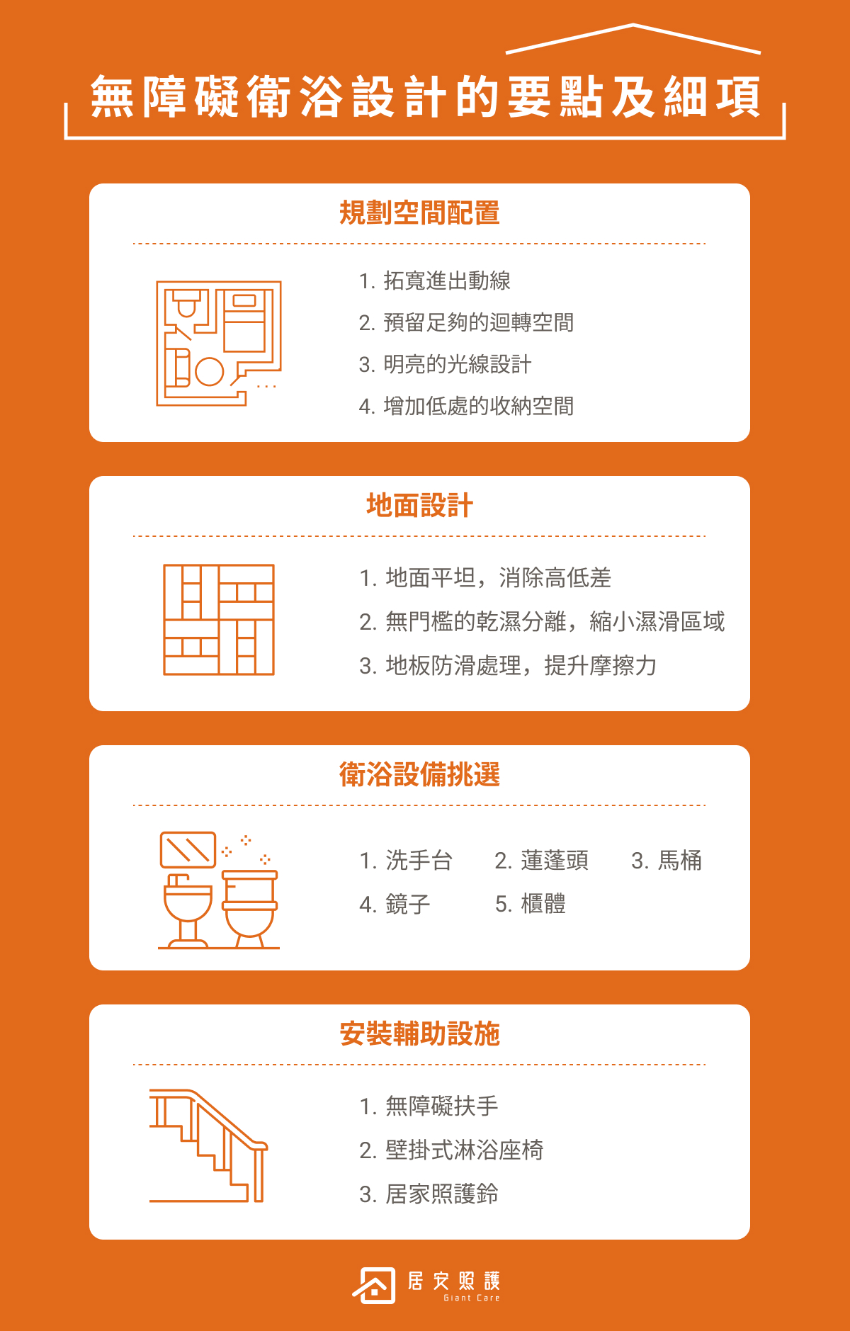 無障礙衛浴設計的要點及細項