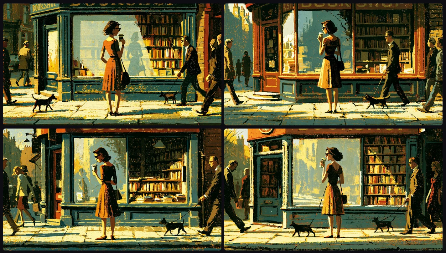 Midjourney gives you four images per prompt and invites you to select one for refinement. Which one would you have picked?