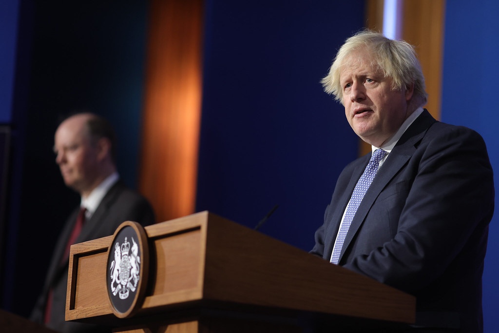 Banner :: Boris Johnson at No 10 press conference 