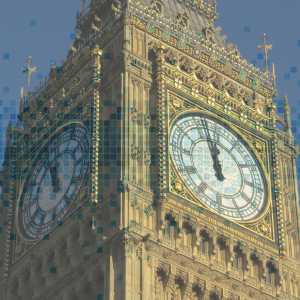 Big ben with data graphic superimposed on top of it