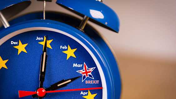 Photo of a clock showing the countdown to Brexit