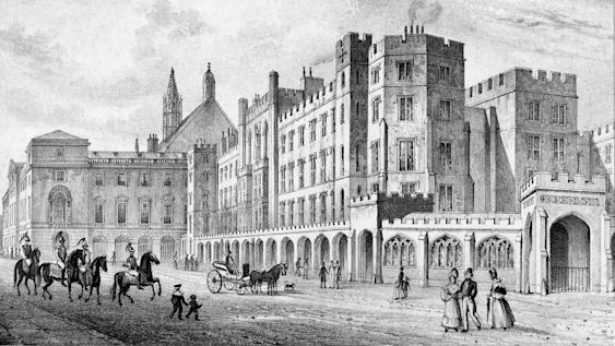 A sketch of the old Palace f Westminster, Houses of Parliament