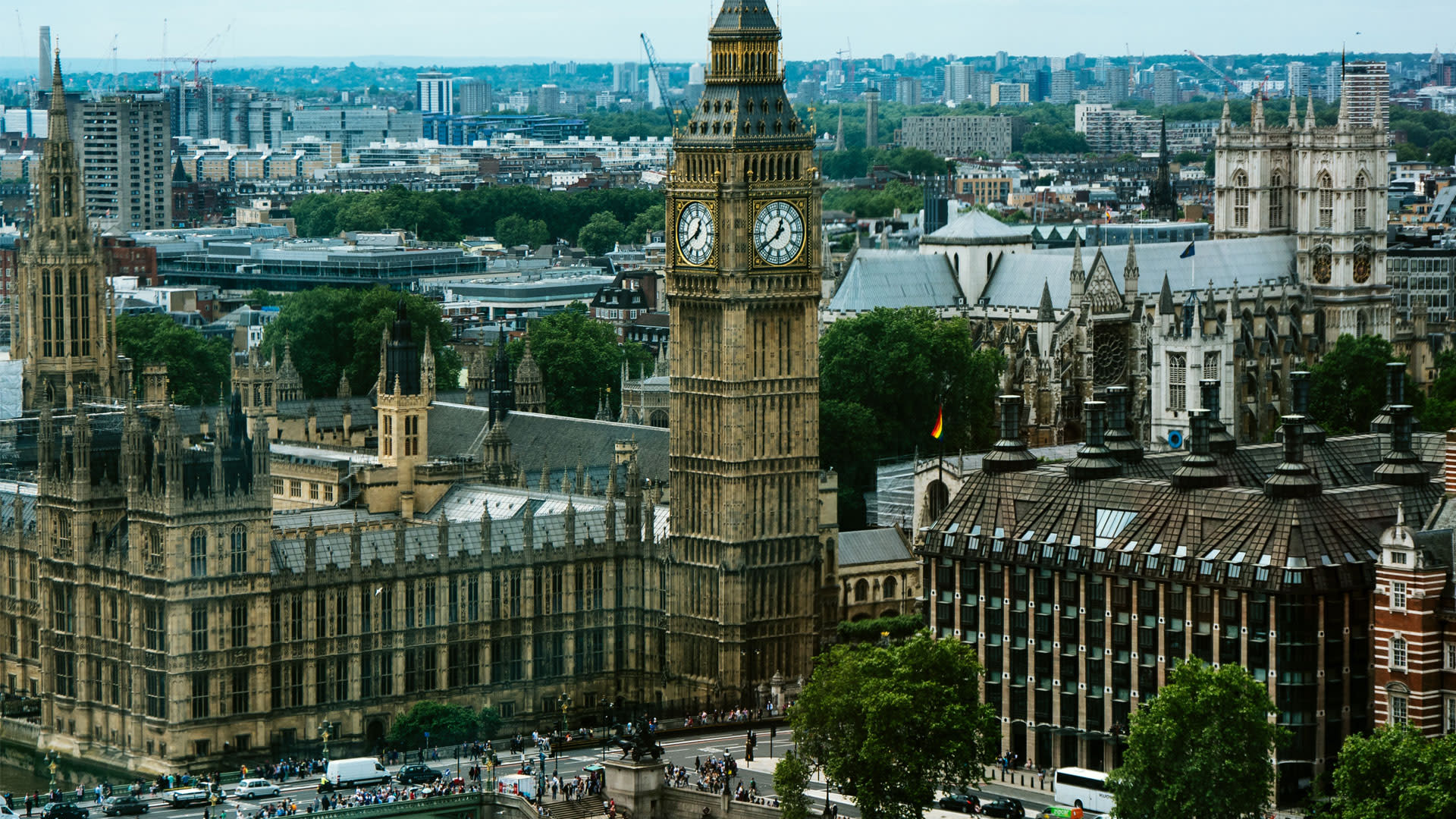 Palace of Westminster and Portcullis House (UK Houses of Parliament)