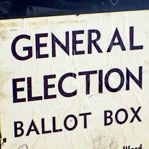 A general election ballot box.