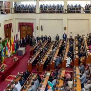 Ethiopian Parliament in Addis Ababa - President Sissi address - interior 