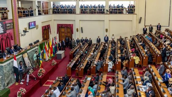 Ethiopian Parliament in Addis Ababa - President Sissi address - interior