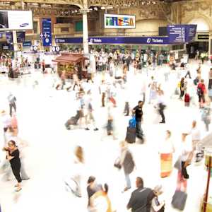 Commuters at Victoria Station, London