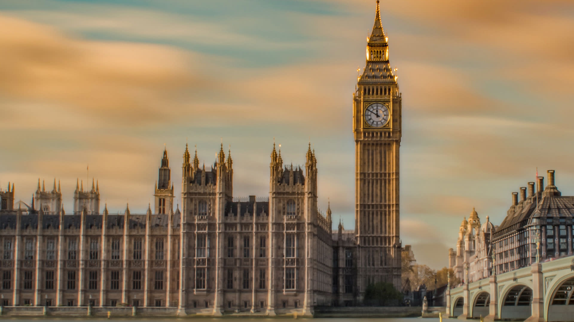 Palace of Westminster, Houses of Parliament, at dusk