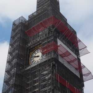 Big Ben, Houses of Parliament, in scaffolding