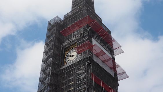 Big Ben, Houses of Parliament, in scaffolding