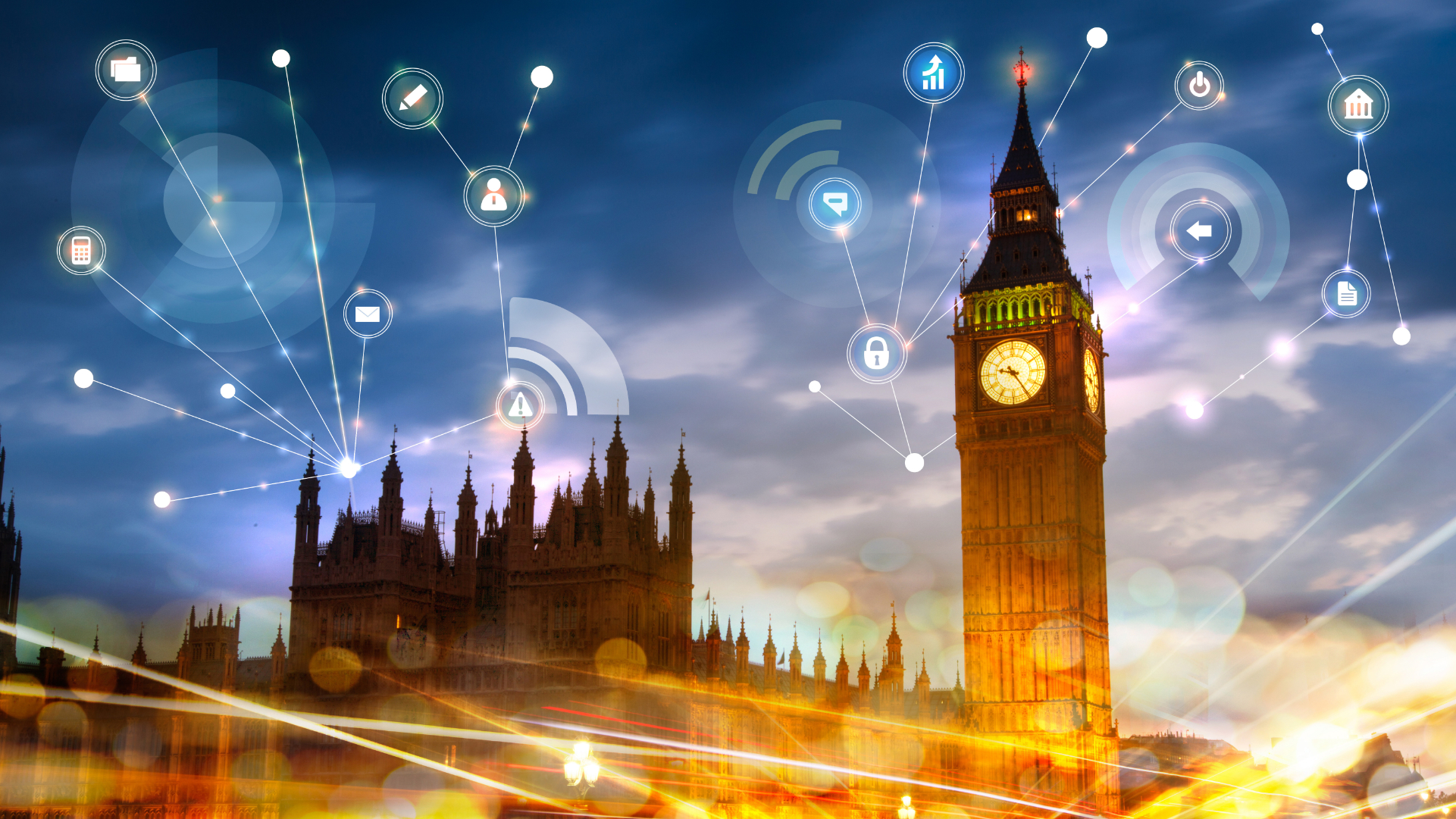 Parliament with icons overlay