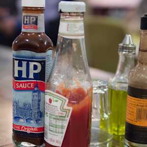 Photo of HP sauce and other condiments