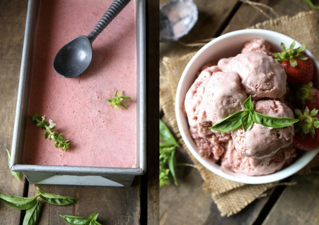 Fettle Vegan strawberry basil ice cream