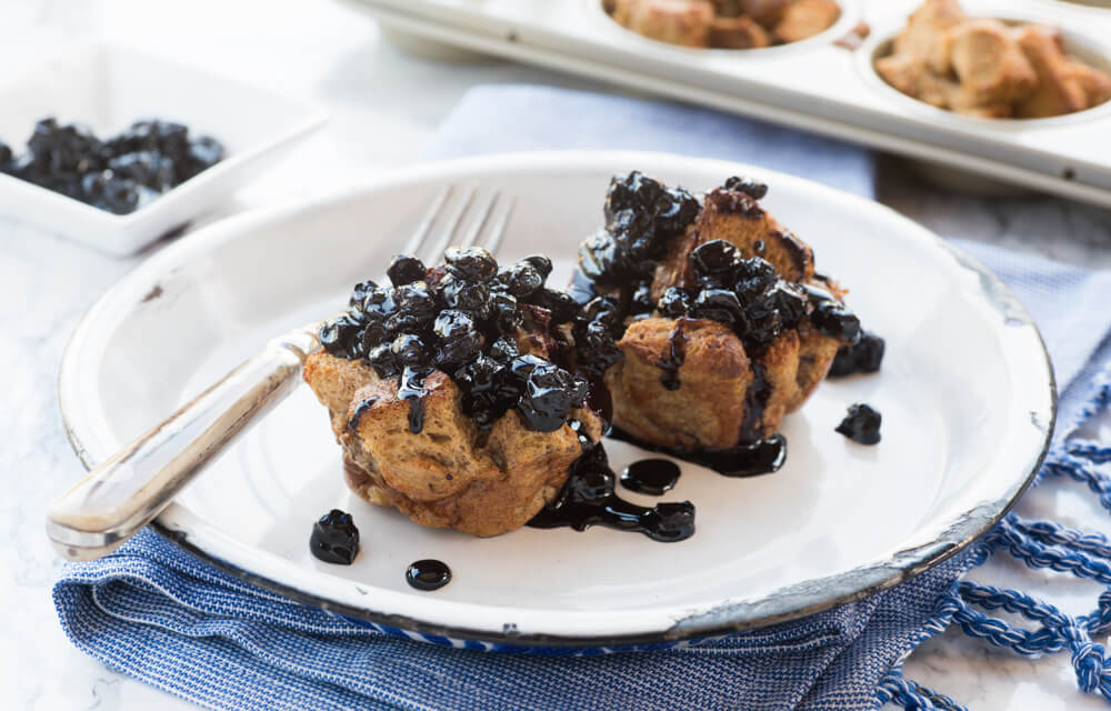 Blueberry French toast muffins vegan